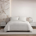 Vera Wang Crinkle Textured Reversible Duvet Cover Set Minimal Design White 3 Piece