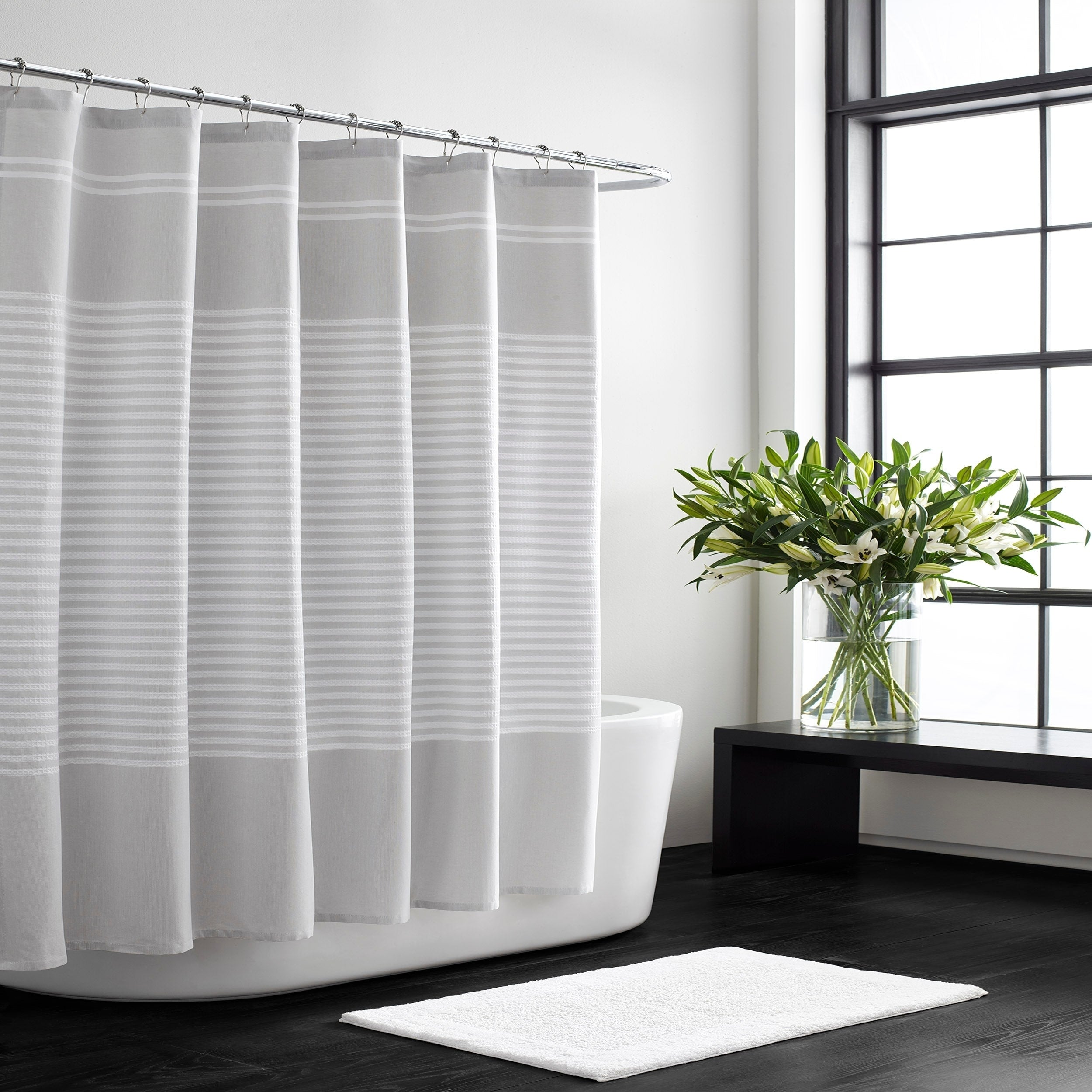 Vera Wang Seersucker Stripe Shower Curtain