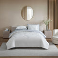 Vera Wang Trailing Vines Cotton Percale Reversible Comforter Set Beige 3 Piece