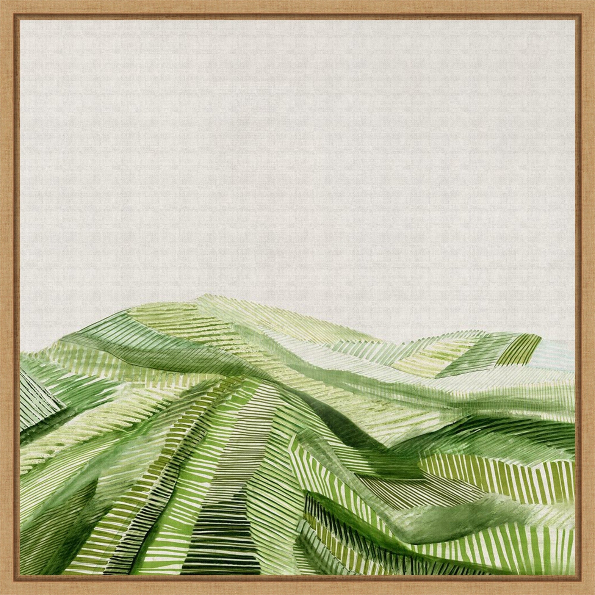 Verdant Waves Of Tranquility By Hannah Dawson Framed Canvas Wall Art Print