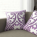 Gracewood Hollow Ejubovic Contemporary Purple And White Accent Pillows Set Of 2