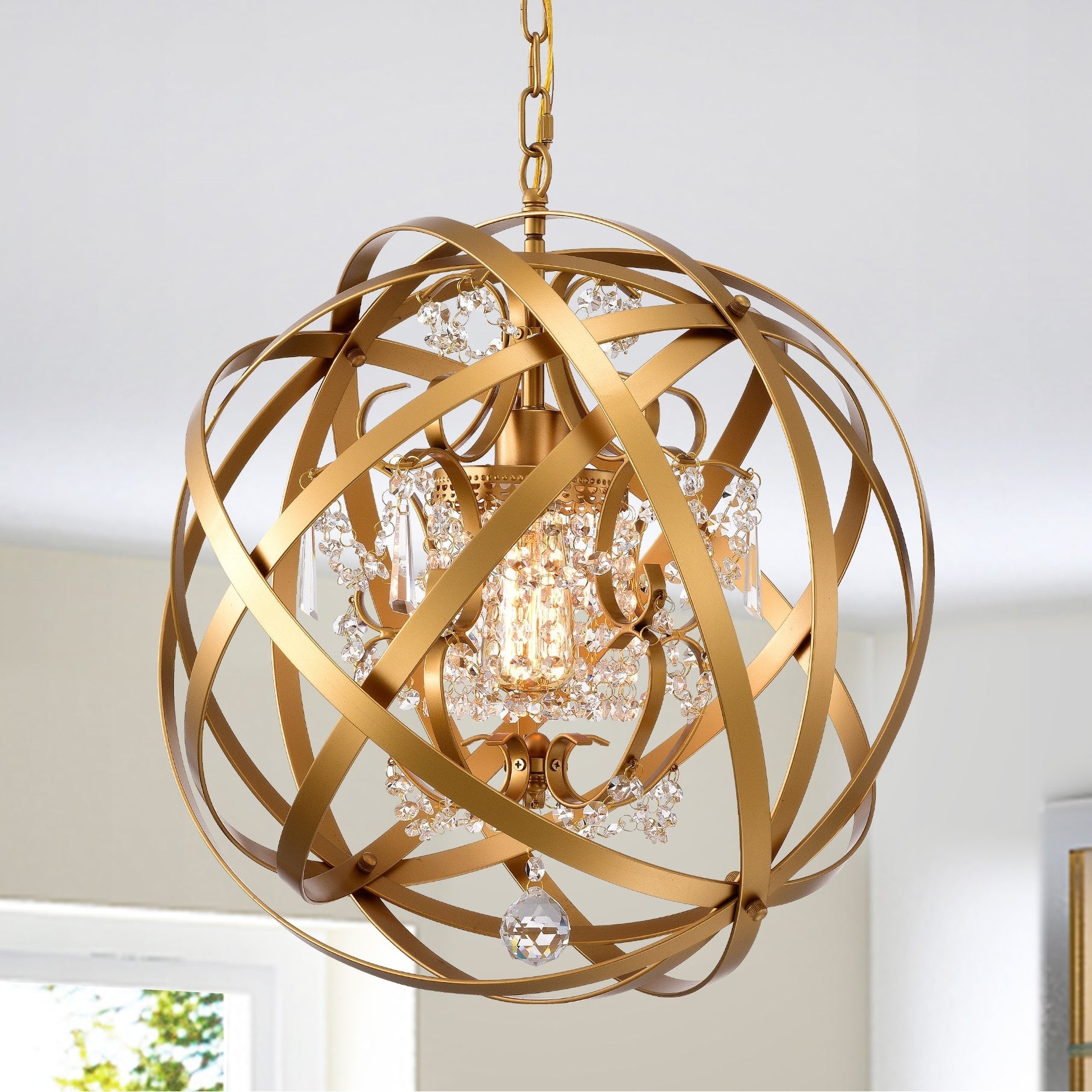 Verite 19 Inch Matte Gold With 1 Light Chandelier