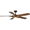 Vernal Collection 60 Inch 5 Blade Woodgrain Led Wifi Transitional Indoor Outdoor Smart Ceiling Fan 60