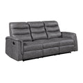Vero 81.5 Microfiber Manual Double Reclining Sofa With Dropdown Table