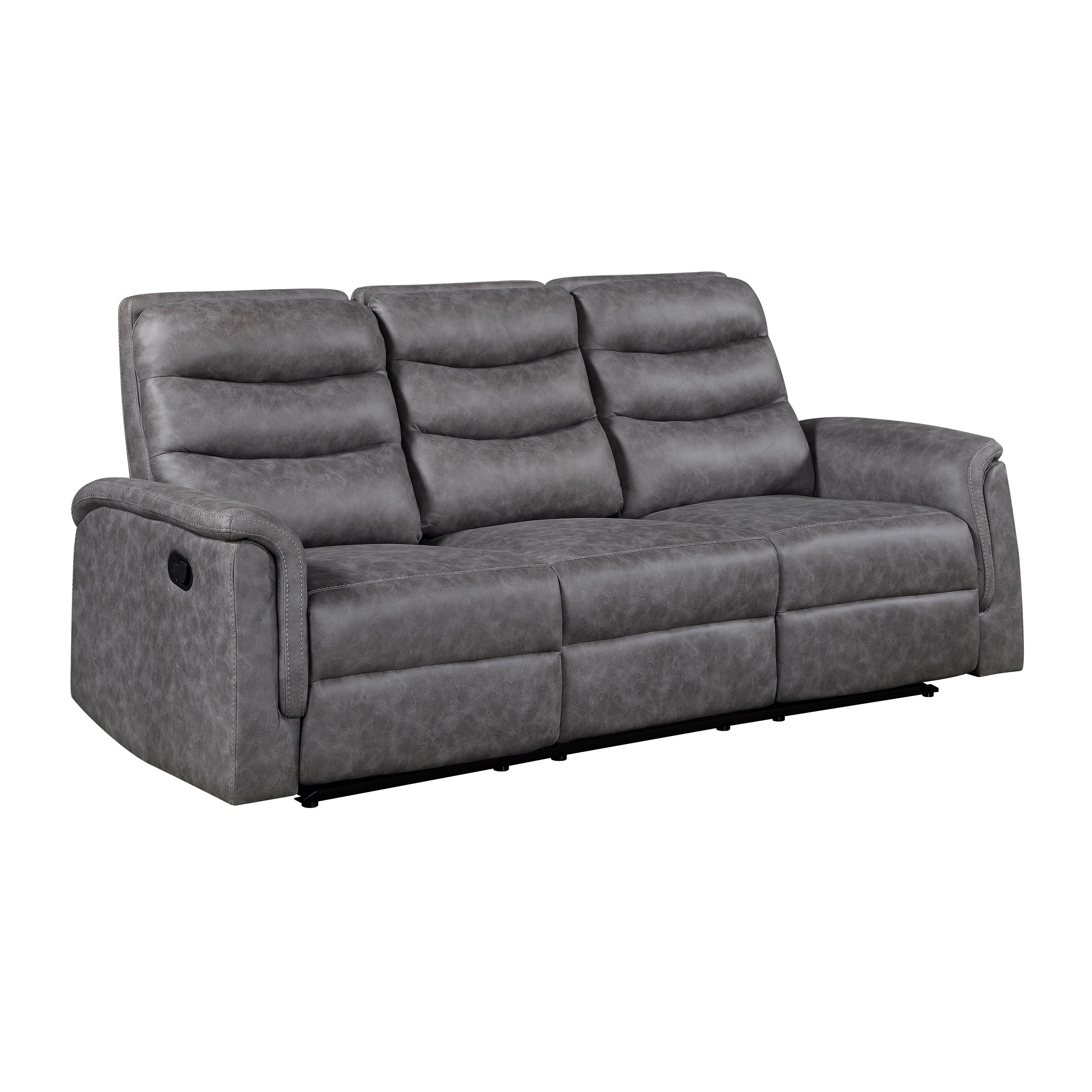 Vero 81.5 Microfiber Manual Double Reclining Sofa With Dropdown Table