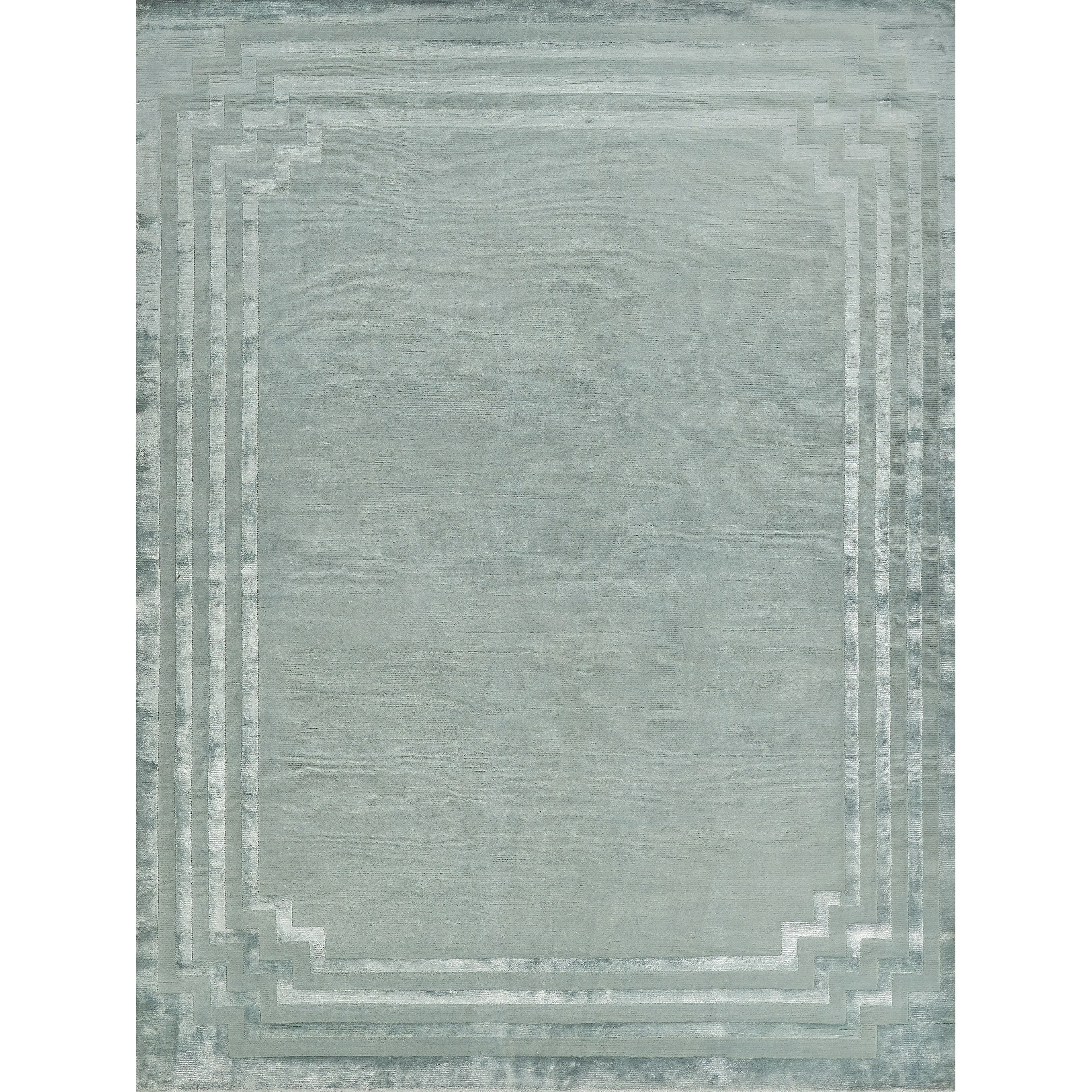 Vero Hand Knotted Wool Bamboo Silk Aqua Area Rug