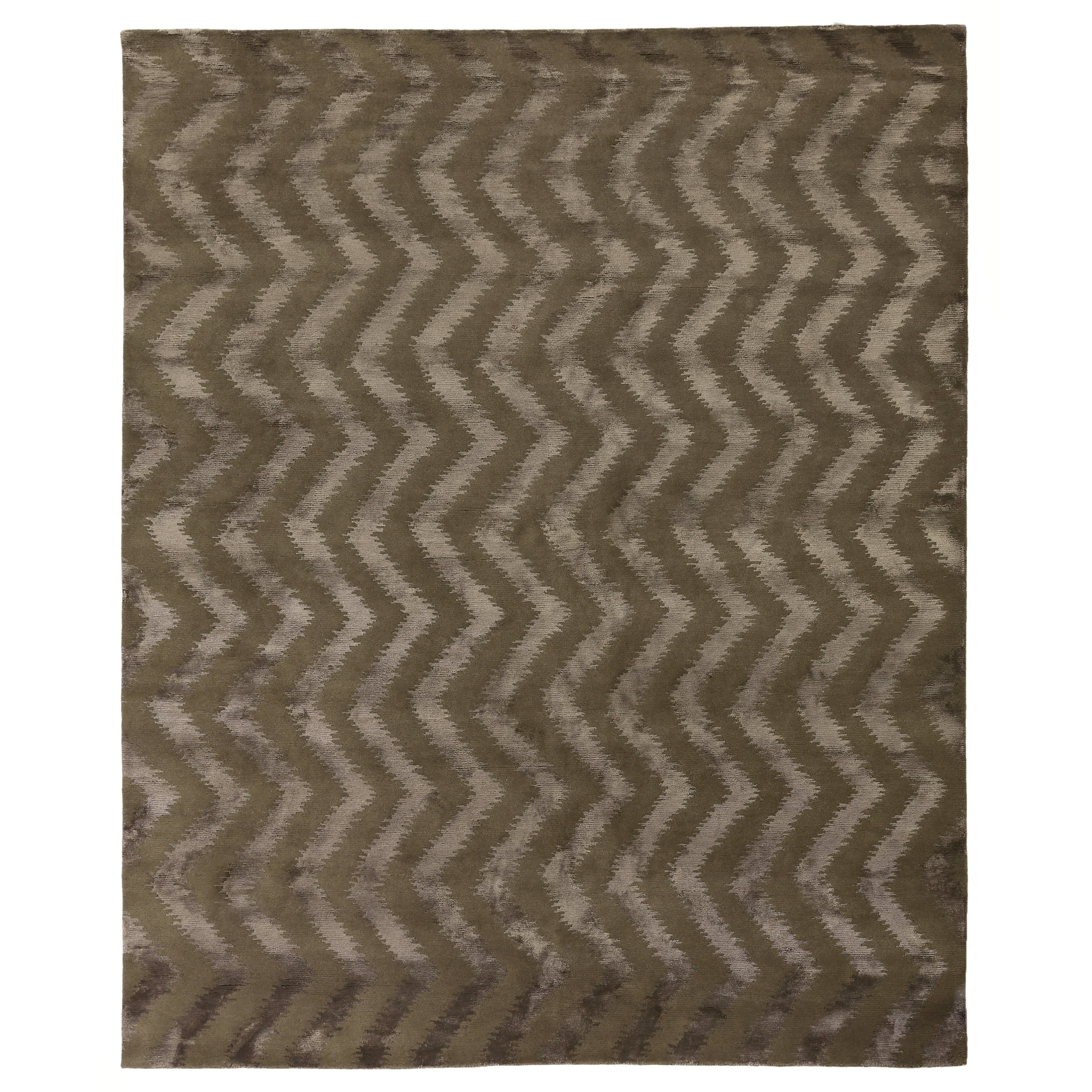 Vero Hand Knotted Wool Bamboo Silk Chocolate Area Rug 8 X 10