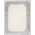 Vero Hand Knotted Wool Bamboo Silk Ivory Silver Dark Gray Area Rug