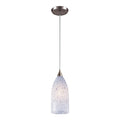 Verona 5 Inch Wide 1 Light Pendant In Satin Nickel With Snow White Glass 5In W X 5In D X 12In H