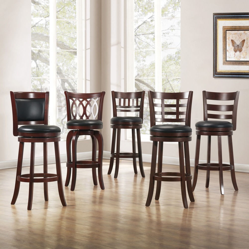 Verona Cherry Swivel 29 Inch High Back Barstool By Inspire Q Classic