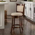 Verona Panel Back Linen Swivel 24 Inch High Back Counter Height Stool By Inspire Q Classic