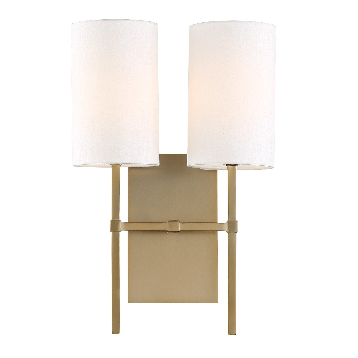 Crystorama Veronica 2 Light Aged Brass Wall Sconce