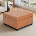 Veronica Contemporary Tufted Leather Storage Ottoman By Christopher Knight Home