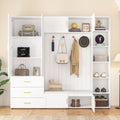 Versatile American Hall Tree With Cushioned Bench Adjustable Shelves And 4 Hooks
