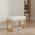 Versatile Entryway Bench Wooden Shoe Change Stool With Cushioned Seat