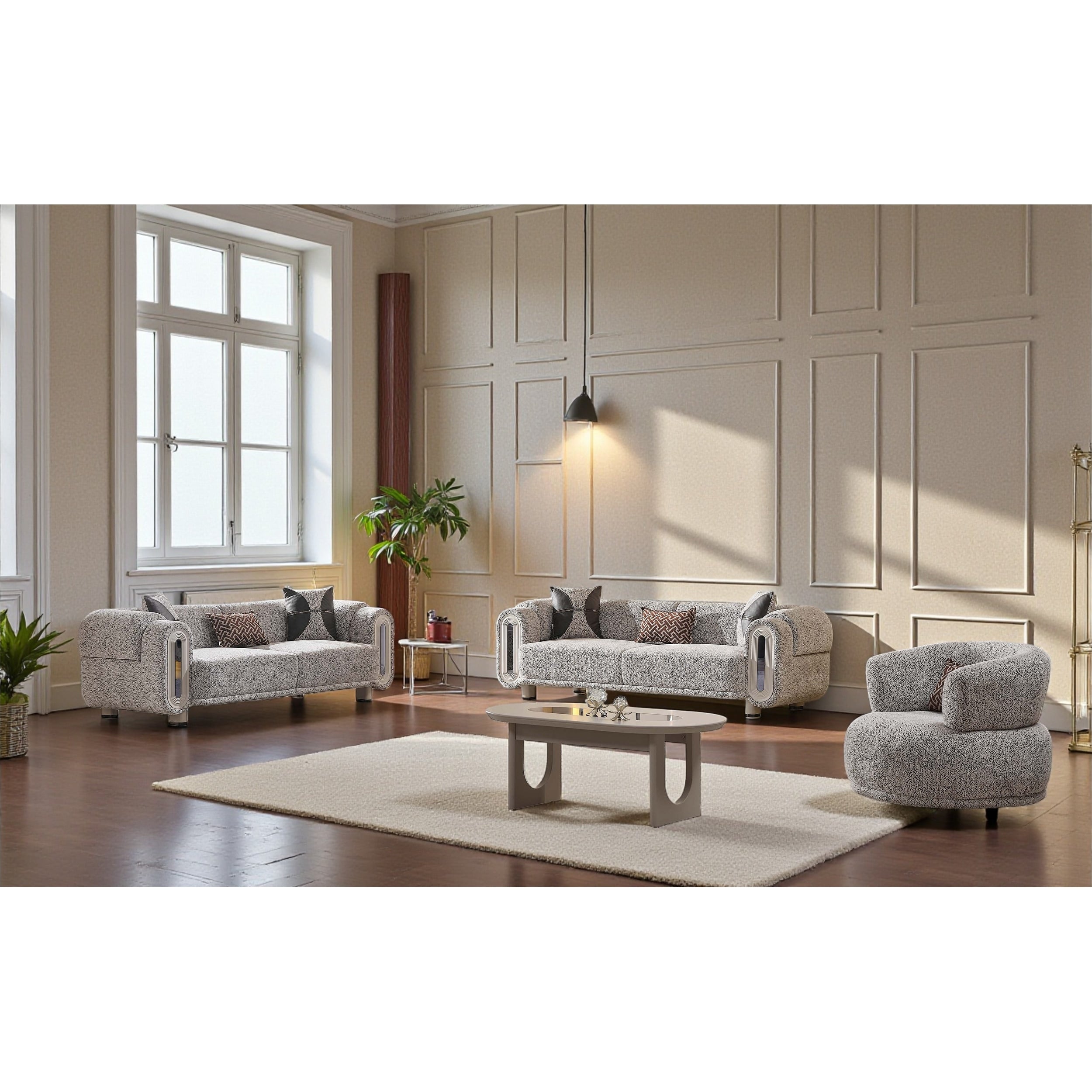 Vertex 3 Pieces Living Room Sets 1 Sofa 1 Loveseat 1 Chair