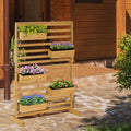 Vertical Raised Planter Box 5 Tier Plant Stand With Decorative Trellis