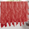Sweet Home Collection Burgundy Vertical Ruffled Waterfall Valance And Curtain Tiers