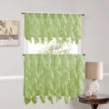 Sweet Home Collection Sage Vertical Ruffled Waterfall Valance And Curtain Tiers