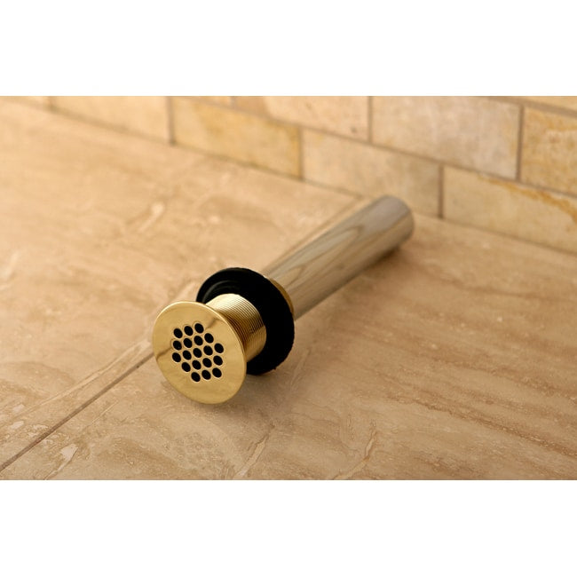Vessel Sink Polished Brass Grid Drain Without Overflow