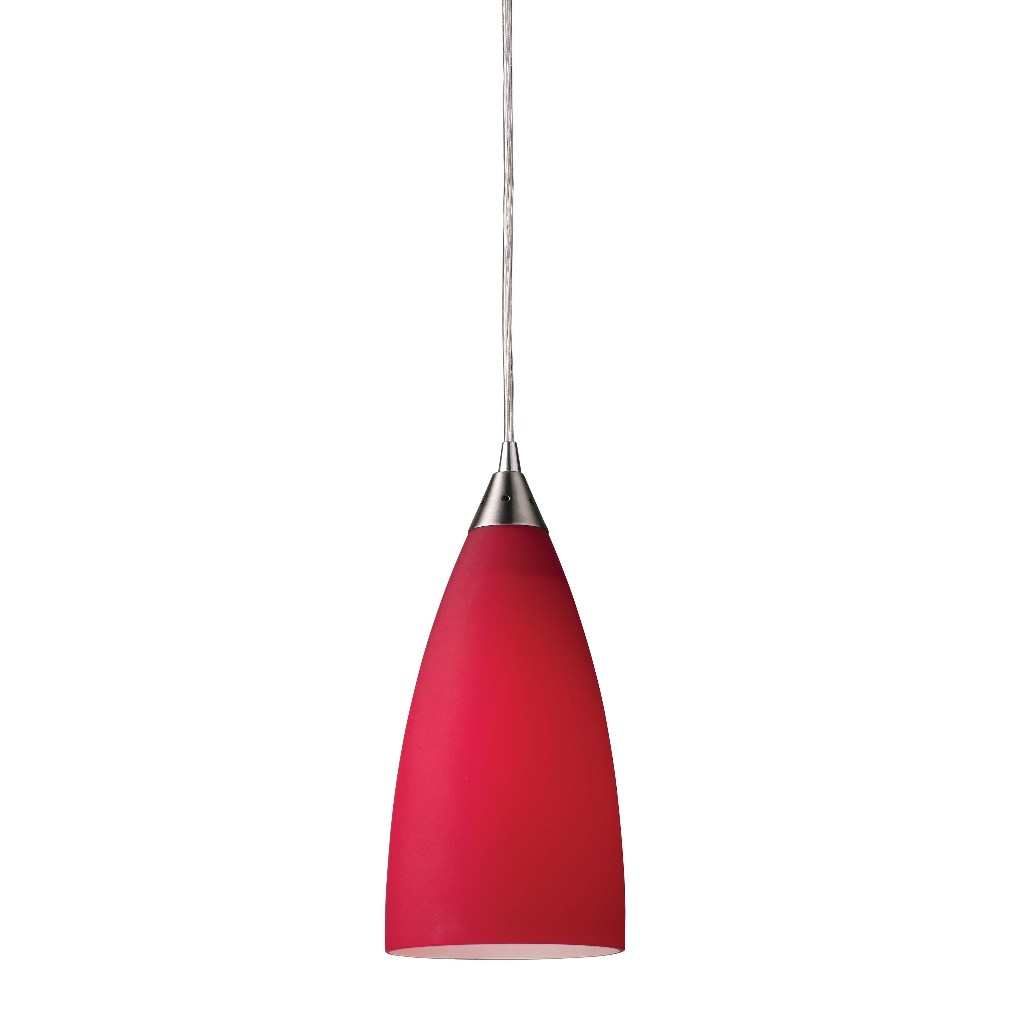 Vesta 5 Inch Wide 1 Light Pendant In Satin Nickel With White Glass 5In W X 5In D X 12In H
