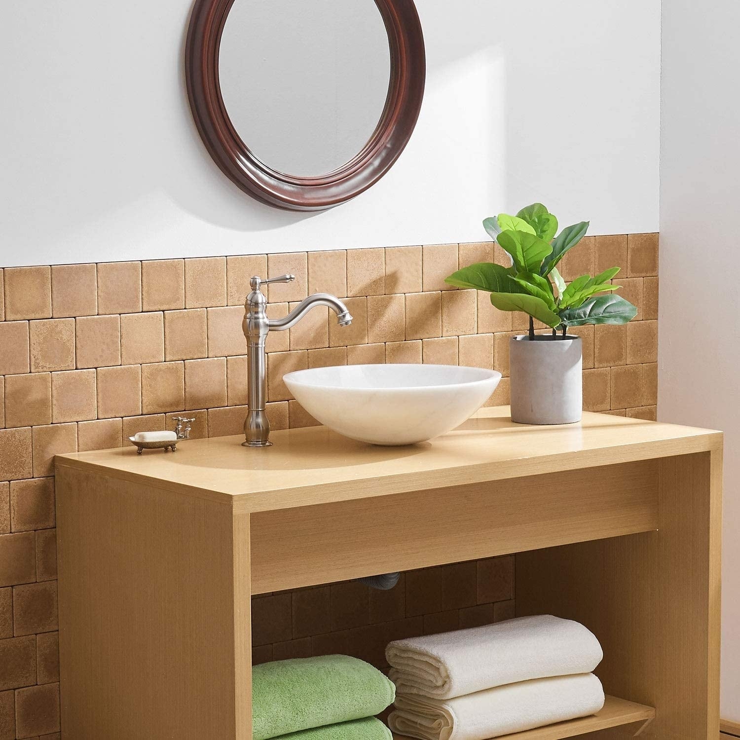 Bathroom Vessel Sink Faucet With Matching Pop Up Drain Without Overflow