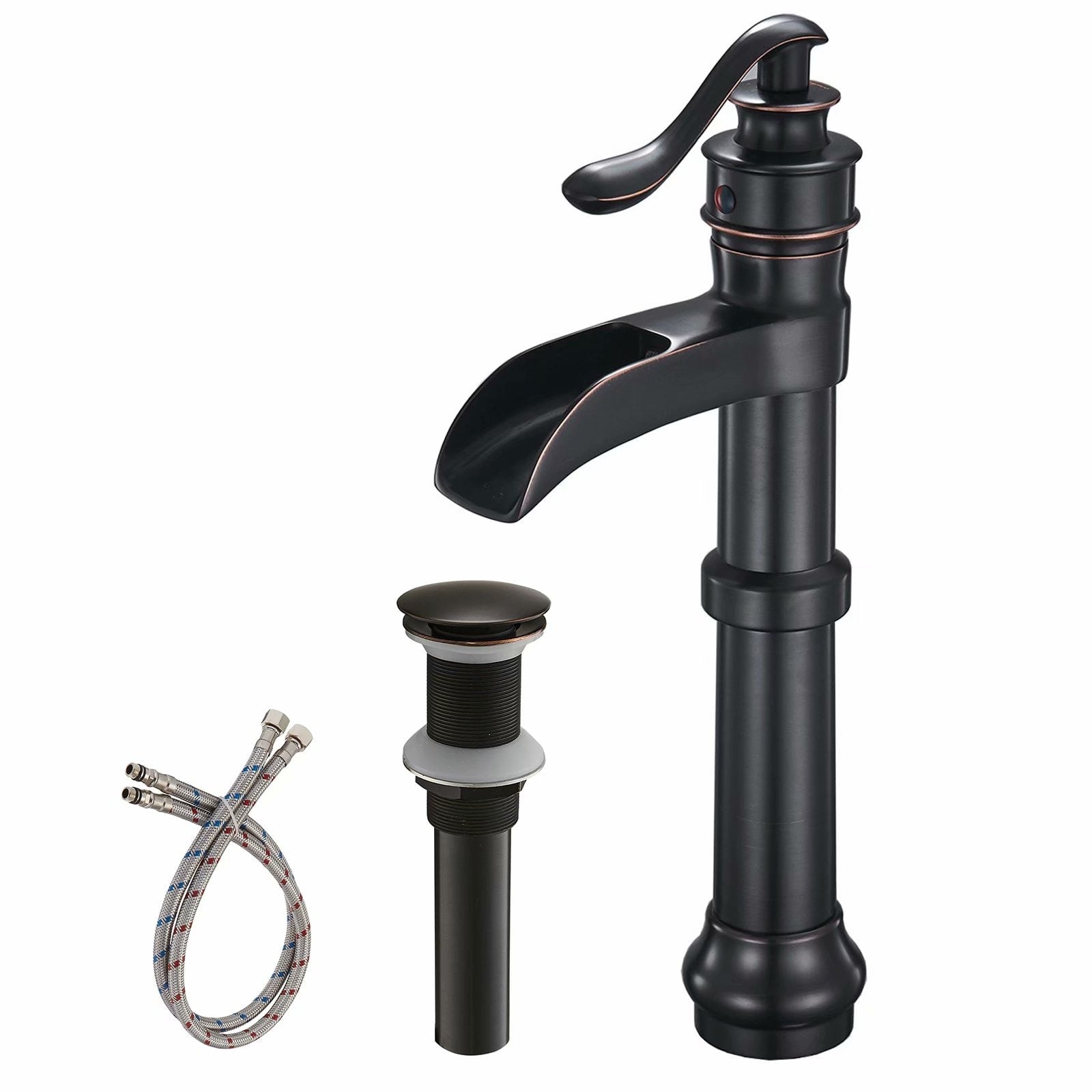 Vibrantbath Waterfall Spout Bathroom Vessel Sink Faucet With Drain