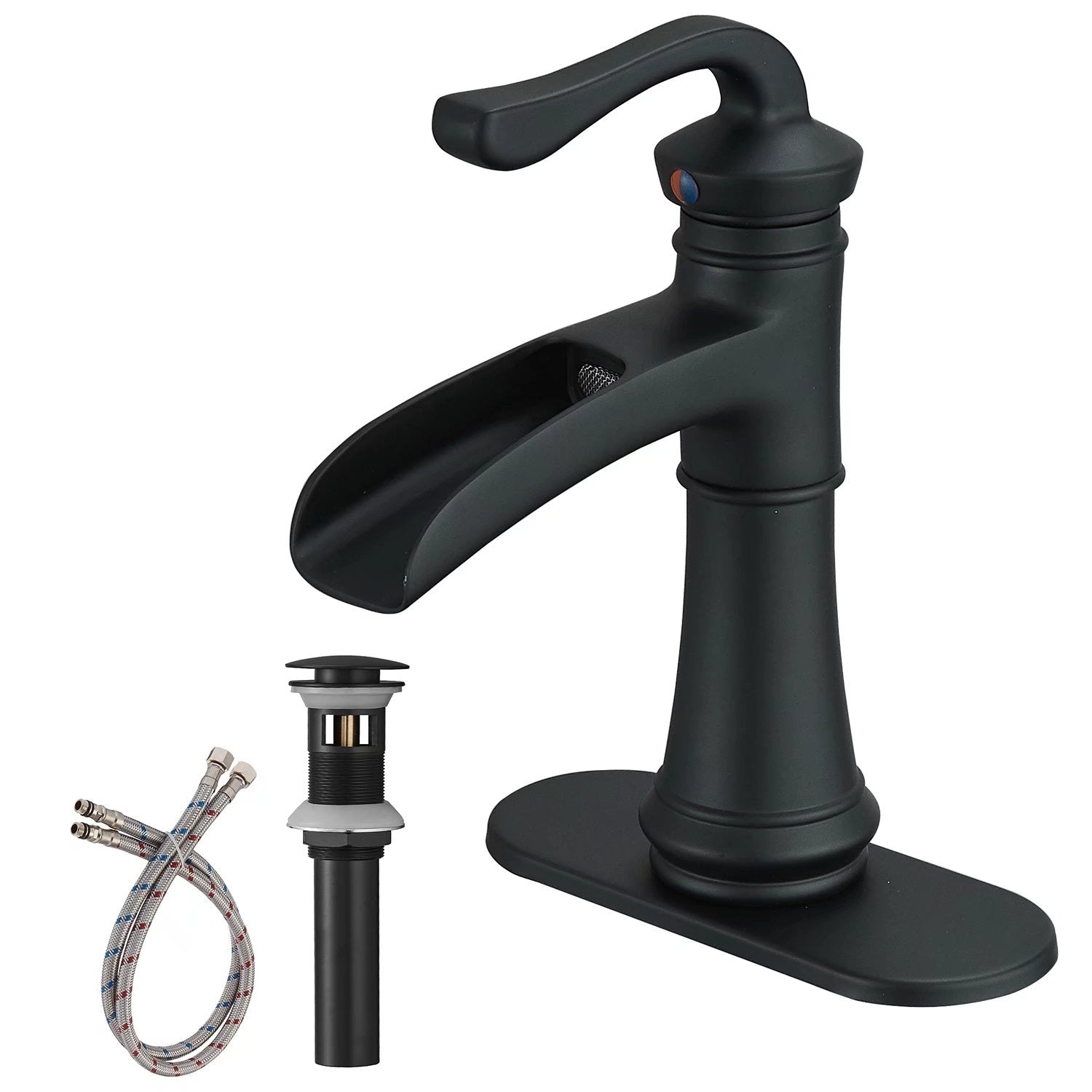 Commercial Single Hole One Handle Waterfall Bathroom Sink Faucet Lavatory