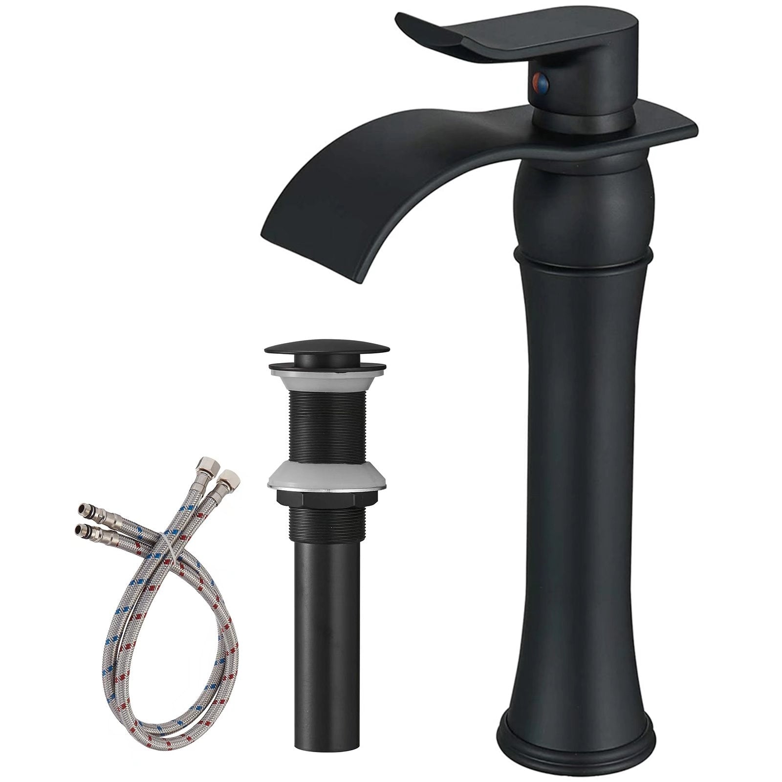 Single Handle Chrome Commercial Waterfall Bathroom Sink Vessel Faucet