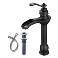Vibrantbath Vessel Sink Faucet Waterfall With Drain Assembly And Hose