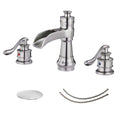 Vibrantbath Waterfall 8 16 Inch 3 Holes 2 Handle Commercial Widespread Bathroom Faucet