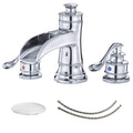 Vibrantbath Waterfall 8 16 Inch 3 Holes 2 Handle Widespread Bathroom Faucet