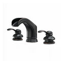 Vibrantbath Waterfall 8 16 Inch 3 Holes 2 Handles Widespread Bathroom Faucet