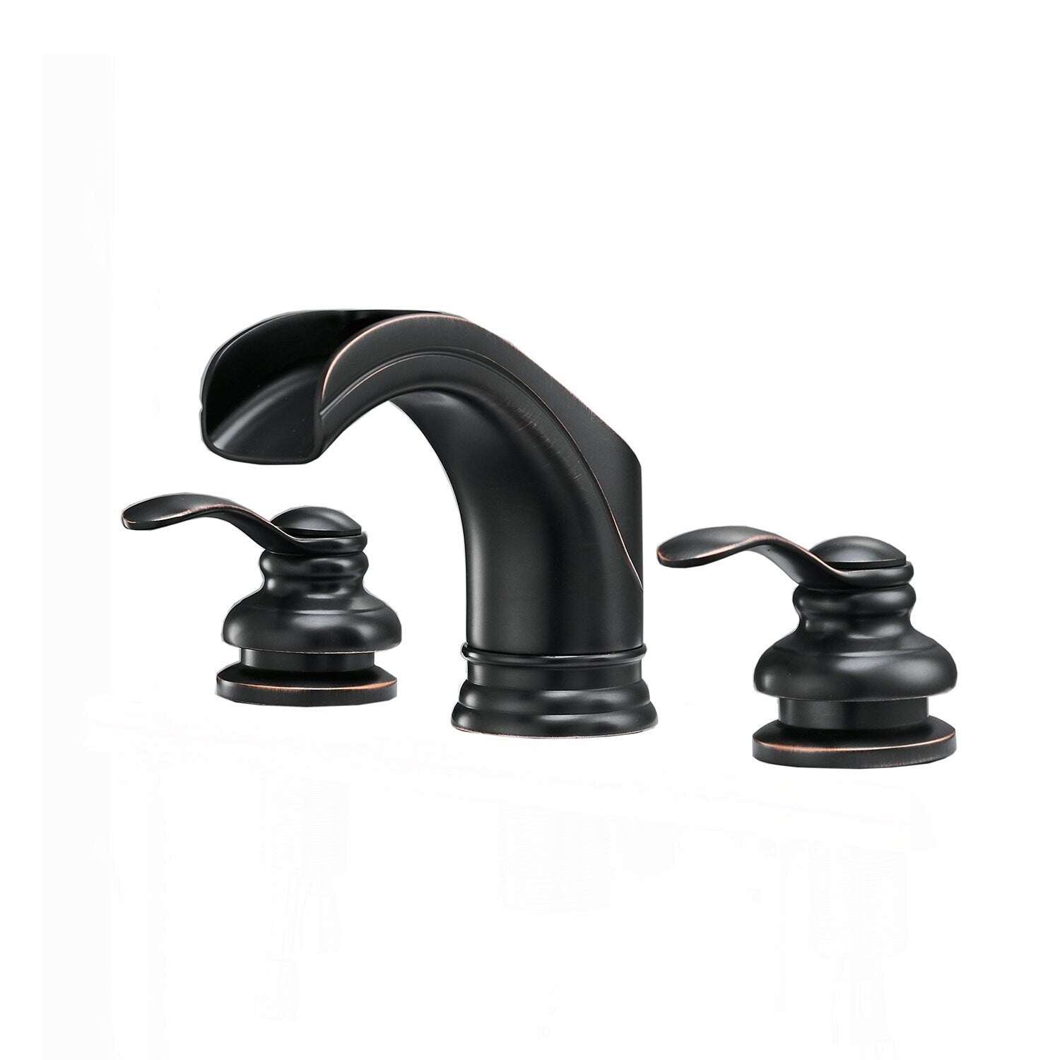 Vibrantbath Waterfall 8 16 Inch 3 Holes 2 Handles Widespread Bathroom Faucet