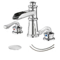 Vibrantbath Waterfall 8 16 Inch 3 Holes 2 Handles Widespread Bathroom Faucet