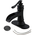 Vibrantbath Waterfall Bathroom Sink Faucets Oil Rubbed Bronze With Drain Included