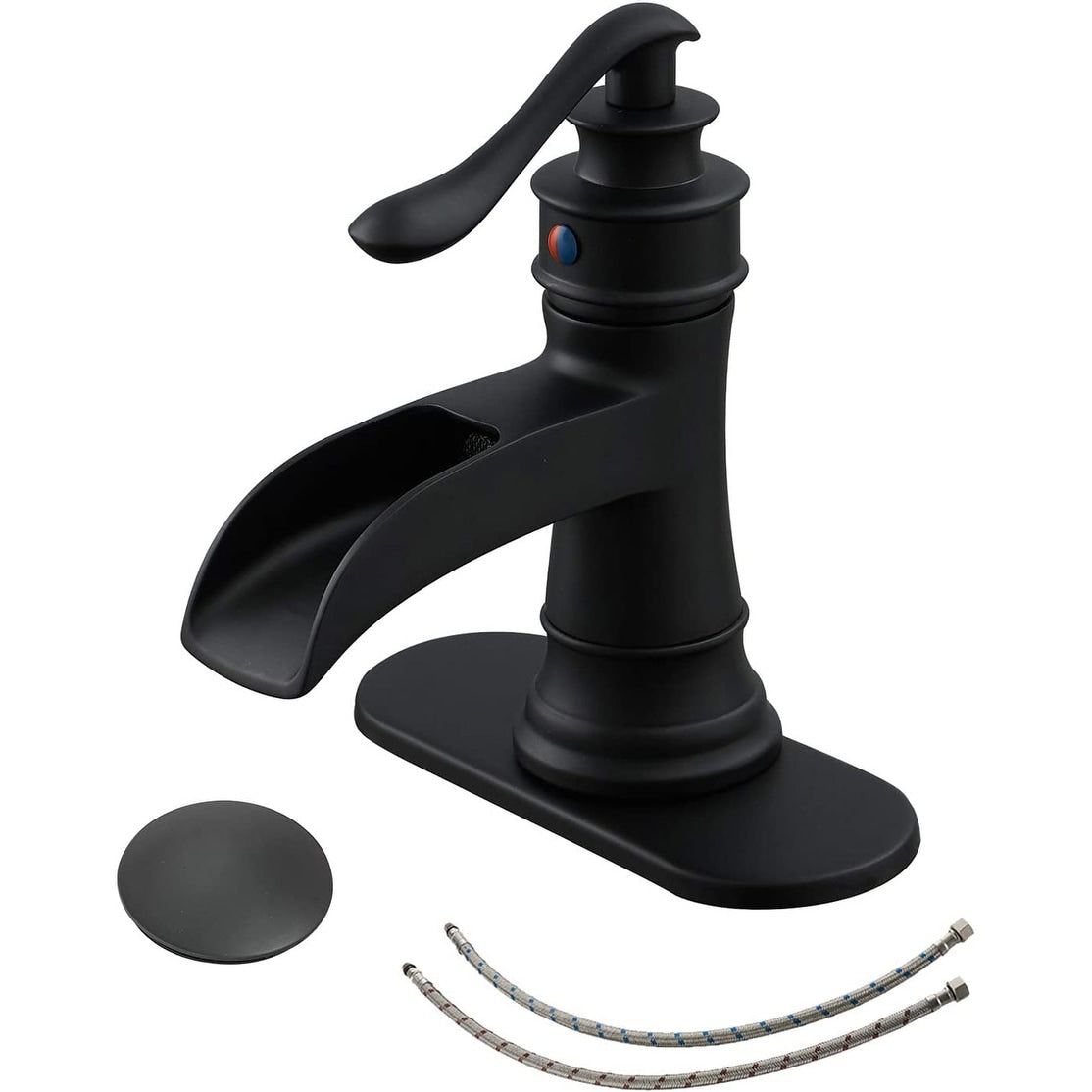 Vibrantbath Waterfall Bathroom Sink Faucets Oil Rubbed Bronze With Drain Included