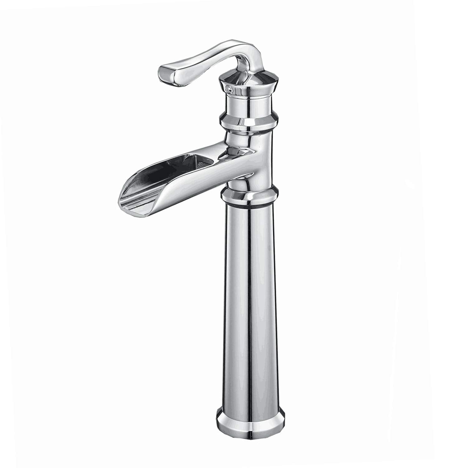 Brushed Nickel Waterfall Bathroom Vessel Sink Faucet Deck Mount