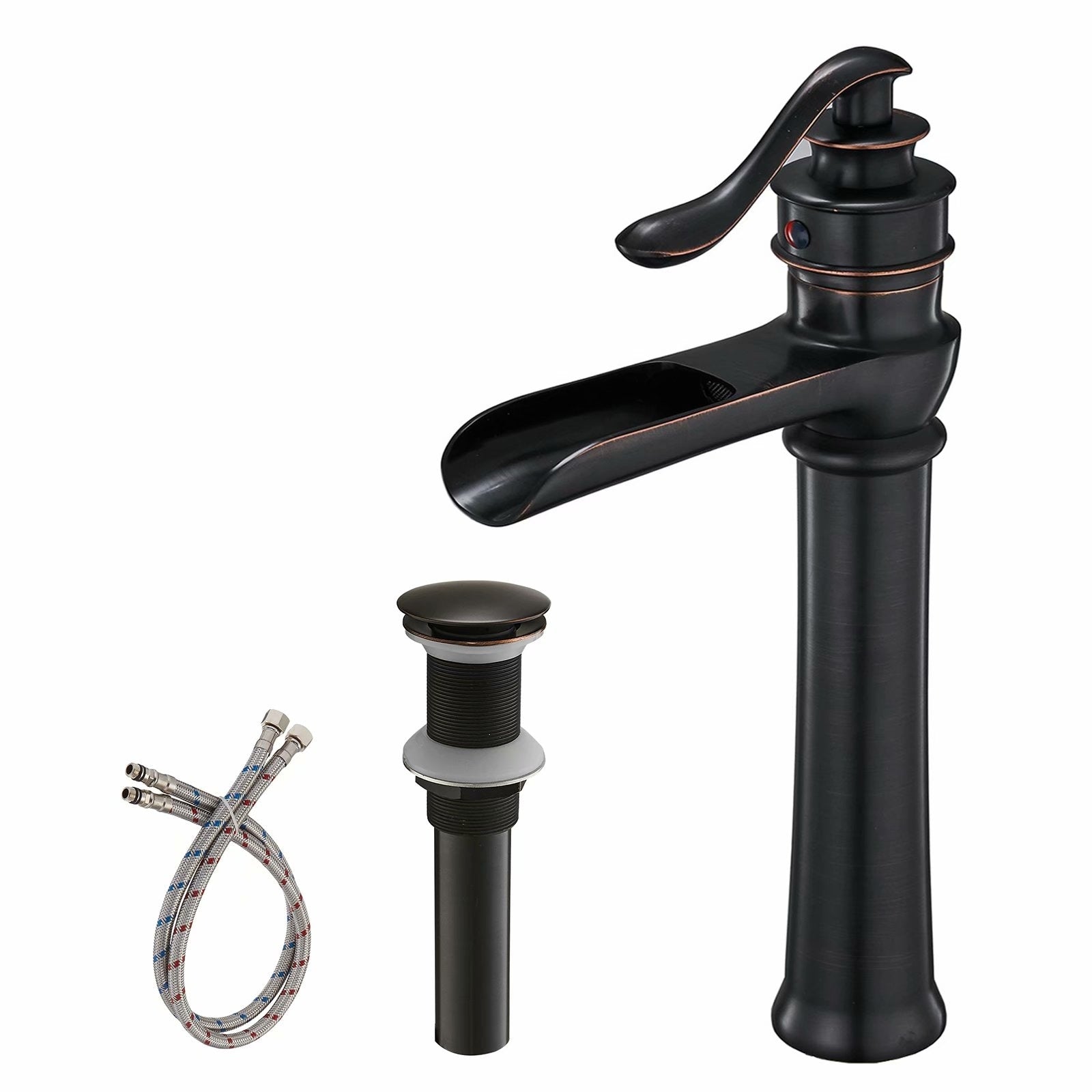 Vibrantbath Commercial Waterfall Bathroom Vessel Sink Faucet With Drain