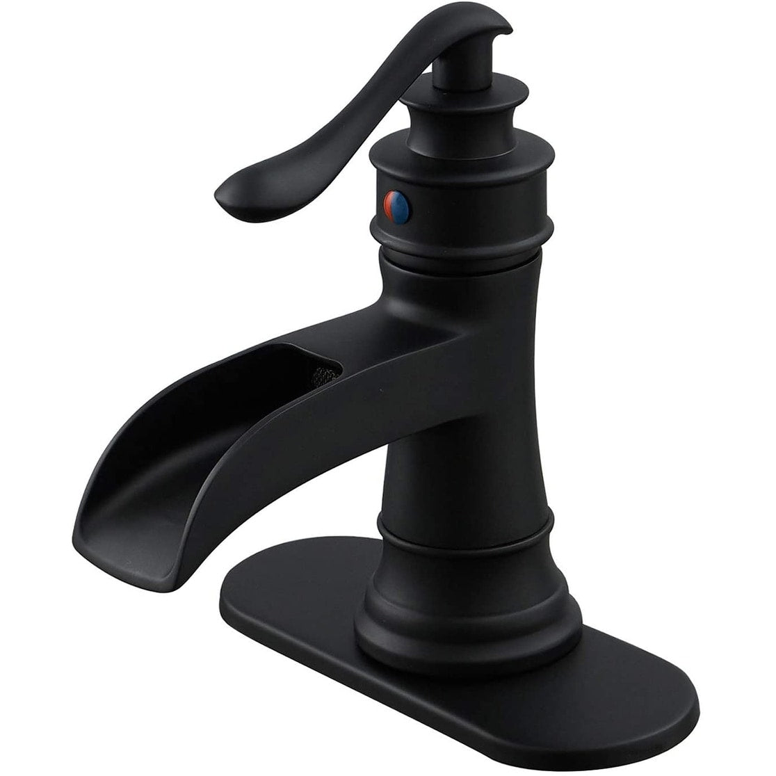 Vibrantbath Waterfall Spout Single Handle Lever Bathroom Sink Faucet