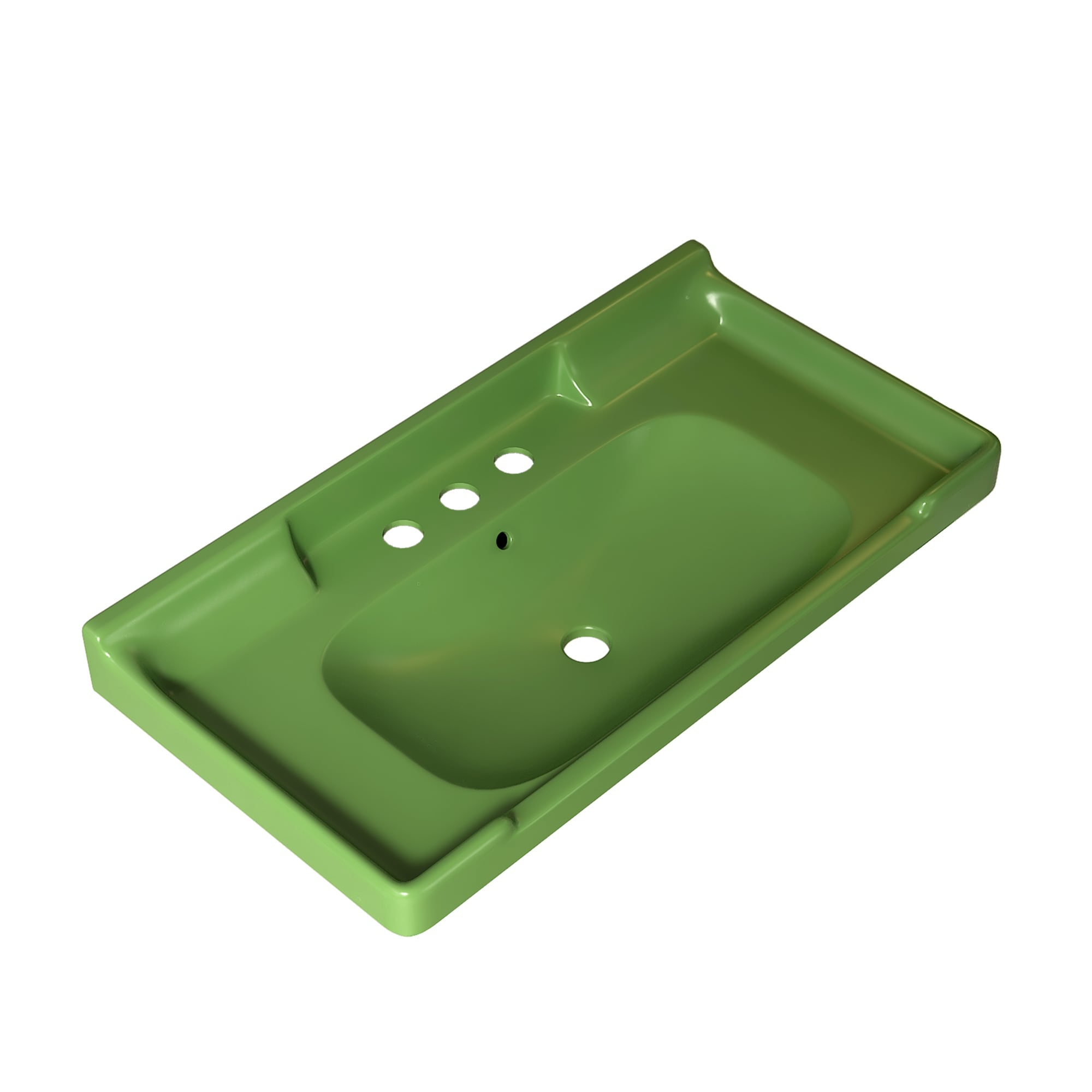 Vici Modern Ceramic Bathroom Basin With Integrated Sink And Three Pre Drilled Faucet Holes By Gdfstudio