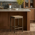 Victor Backless Solid Wood Counter Stool With Rattan Cane Seat Set Of 2 By East At Main