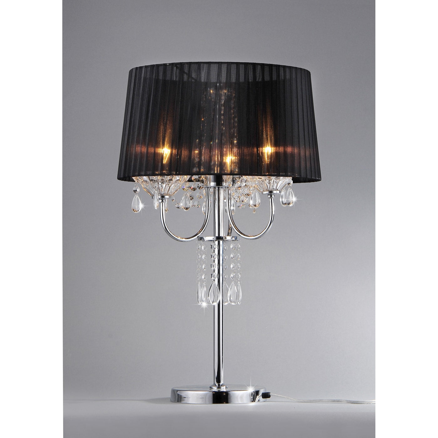 Victoria Crystal And Chrome Table Lamp