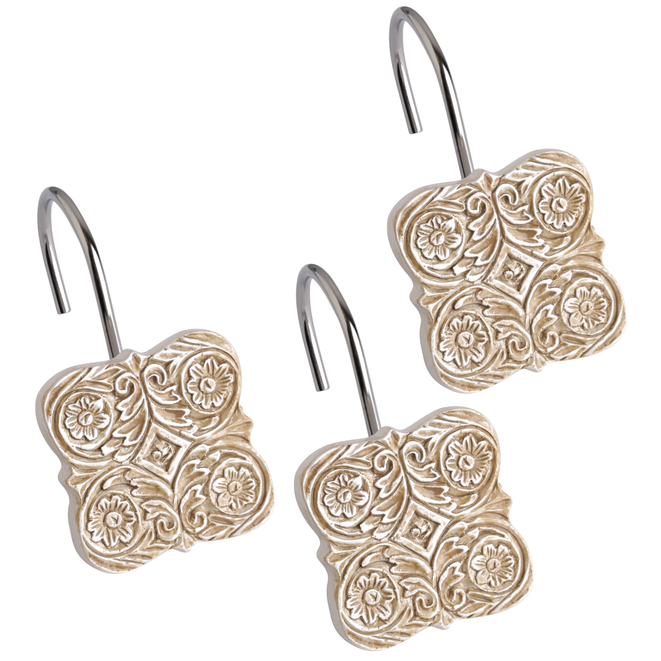 Victoria Shower Curtain Hooks Set Of 12 Beige