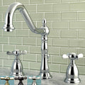 Victorian Cross Handles Widespread Bathroom Faucet