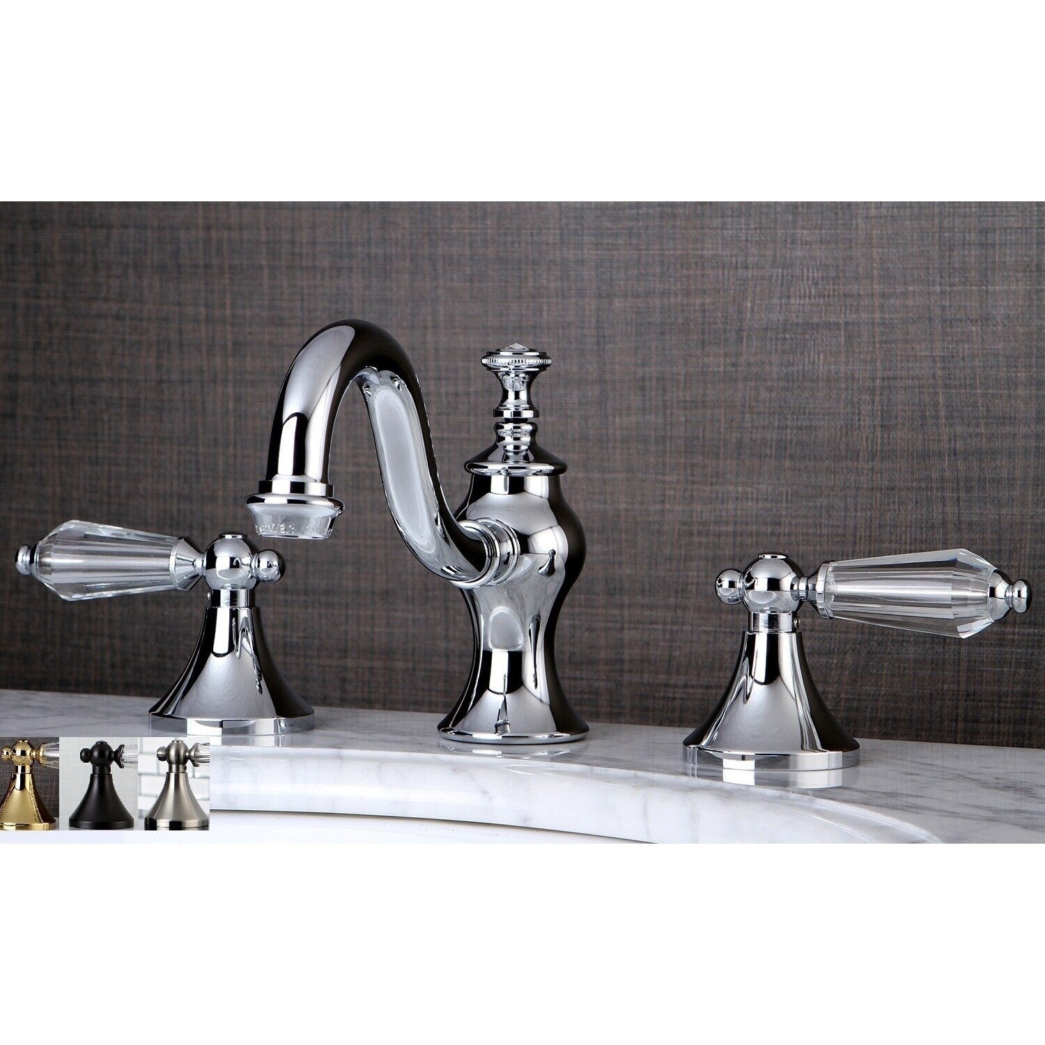 Victorian Crystal Widespread Bathroom Faucet