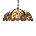 Gracewood Hollow Kabamba 2 Light Dark Bronze Hanging Pendant With Multicolored Stained Glass Dome Shade