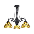 Victorian Design 3 Light Black Chandelier Multi Color