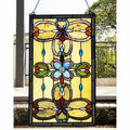 Gracewood Hollow Davies Rectangular Glass Window Panel Suncatcher With Geometric Accents