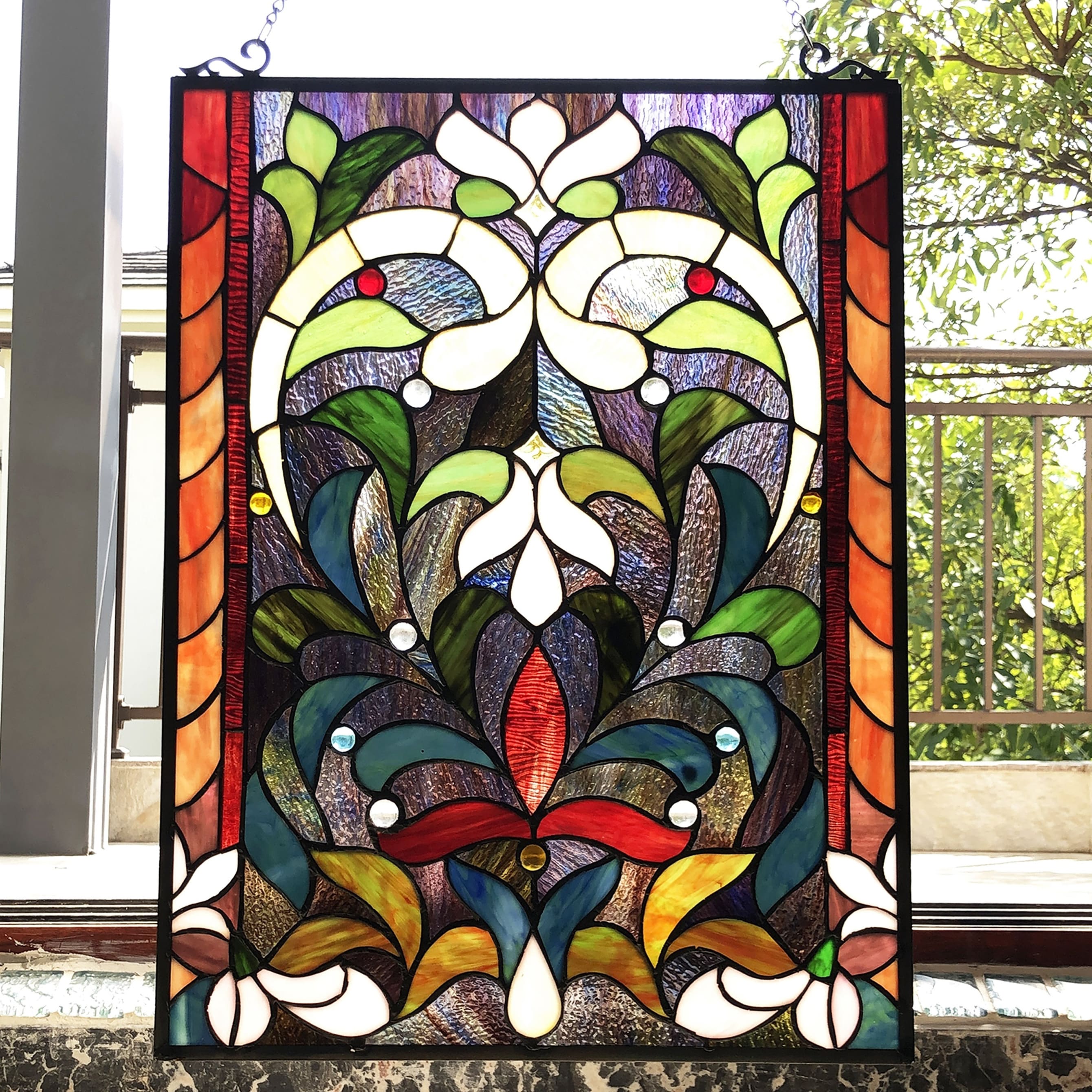 Gracewood Hollow Divakaruni Rectangular Glass Window Panel Suncatcher